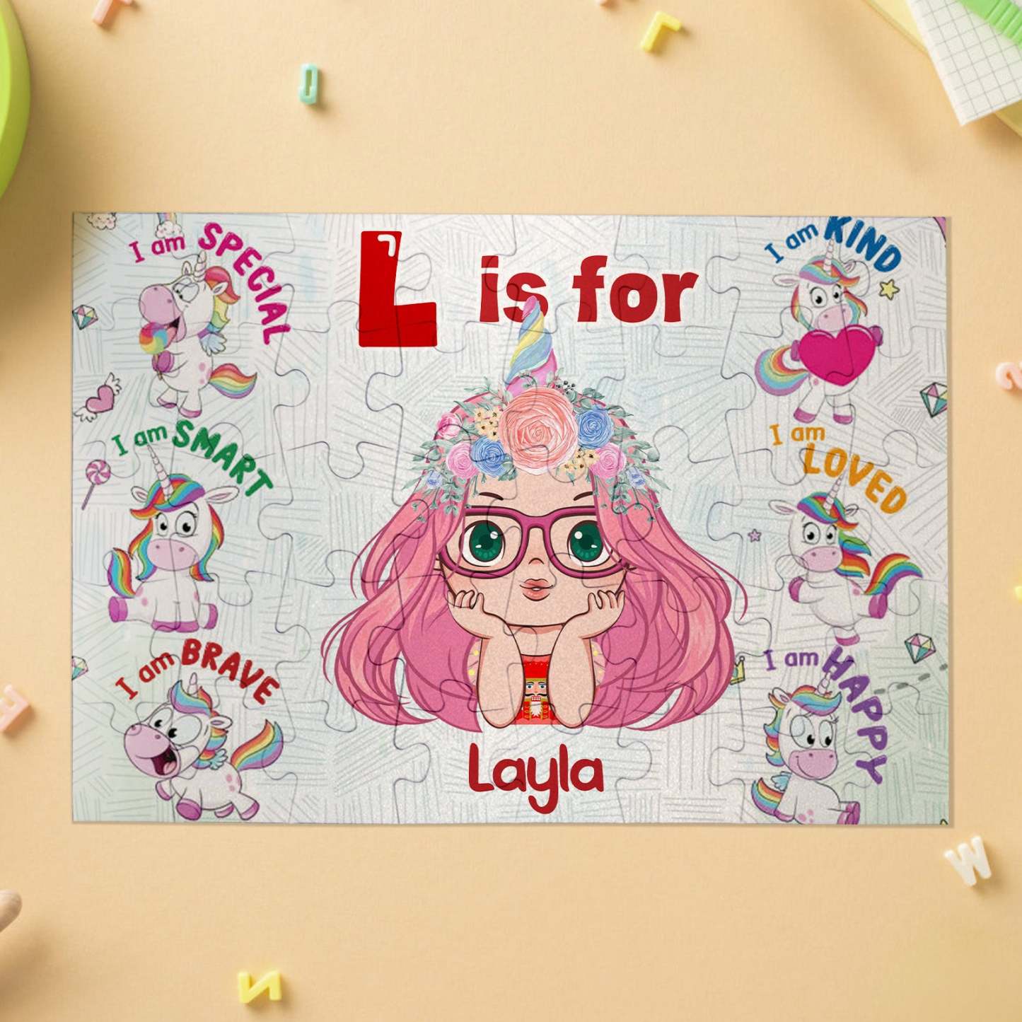Jigsaw Puzzle Personalized - HAPPY BIRTHDAY | Gift For Grandkid - Gift for Kids - Trendy 2024 New 2024 - Personalized Puzzle - MyPhotoSocks