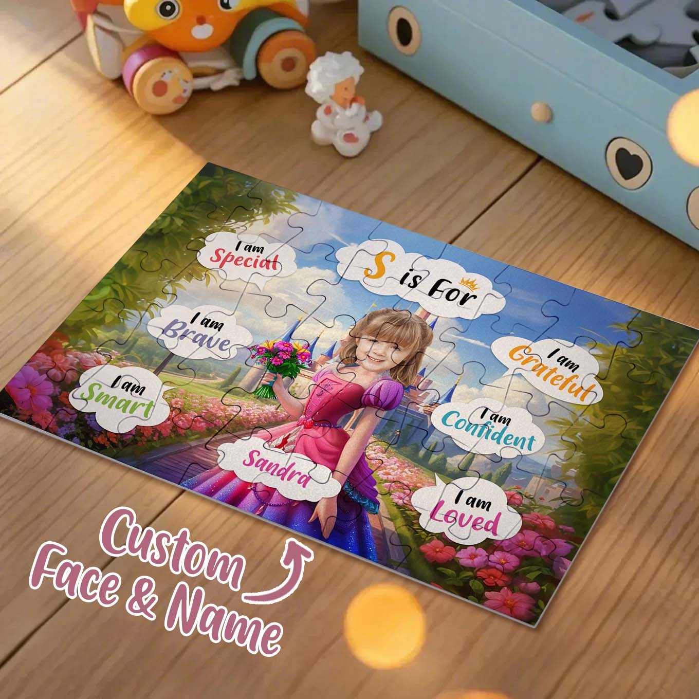 Princess Pink Dress - Board Game For Daughters, Kids - Personalized Photo Jigsaw Puzzle