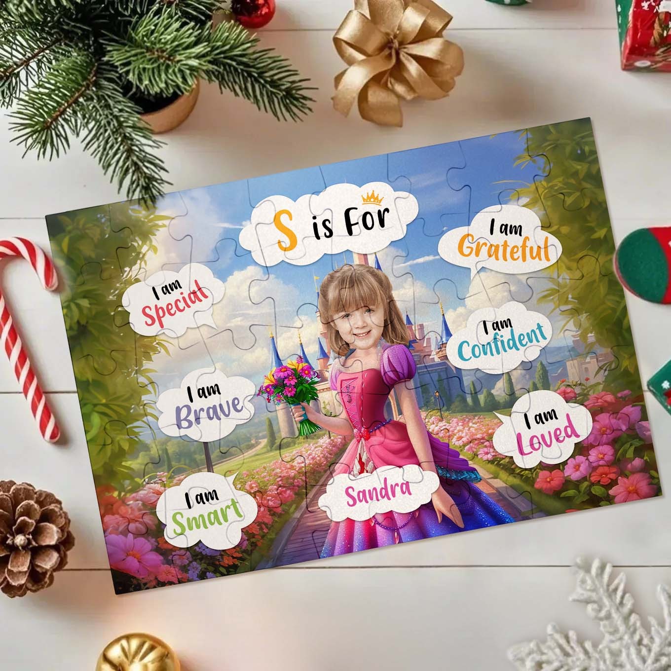 Princess Pink Dress - Board Game For Daughters, Kids - Personalized Photo Jigsaw Puzzle
