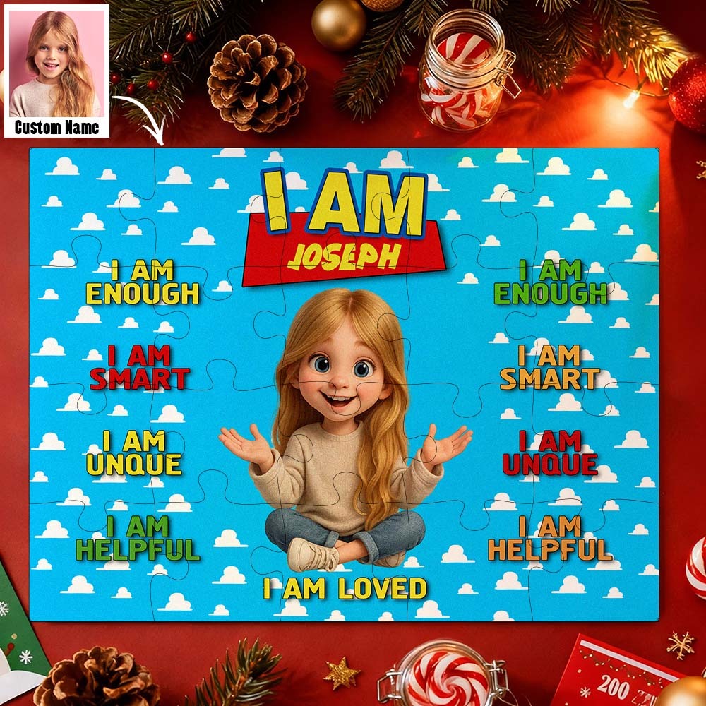 Christmas Jigsaw Puzzle Personalized - HAPPY BIRTHDAY | Gift For Grandkid - Gift for Kids - Trendy New 2025 - Personalized Puzzle