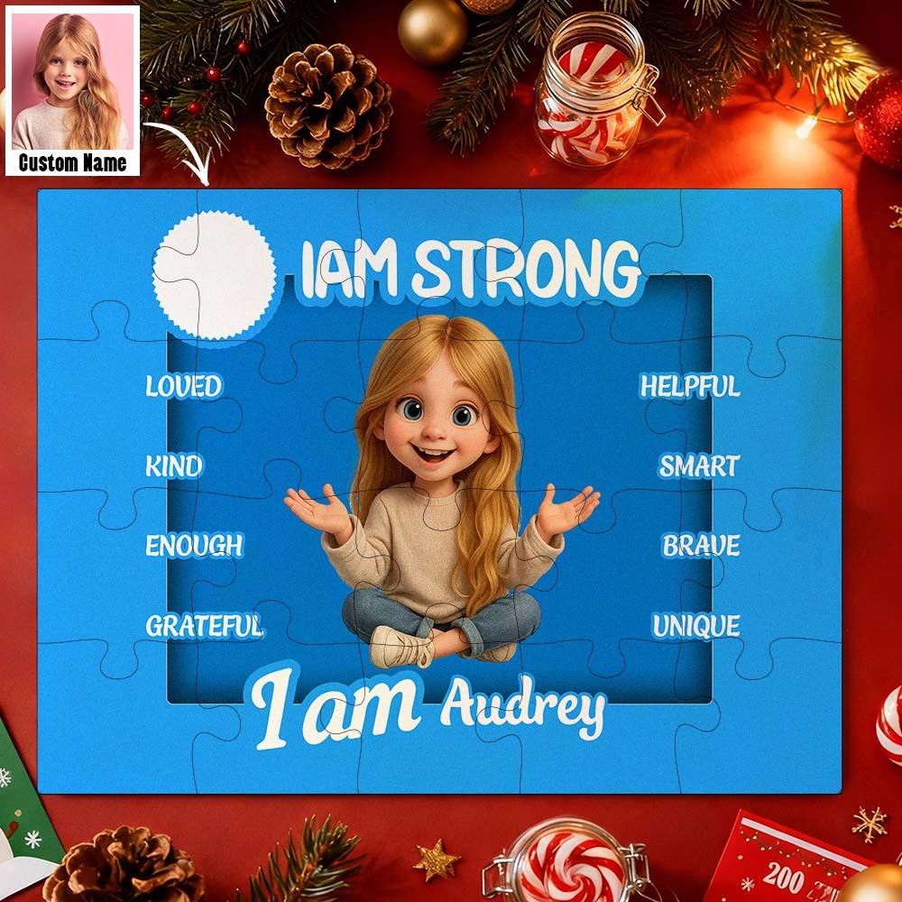 Christmas Jigsaw Puzzle Personalized - HAPPY BIRTHDAY | Gift For Grandkid - Gift for Kids - Trendy New 2025 - Personalized Puzzle