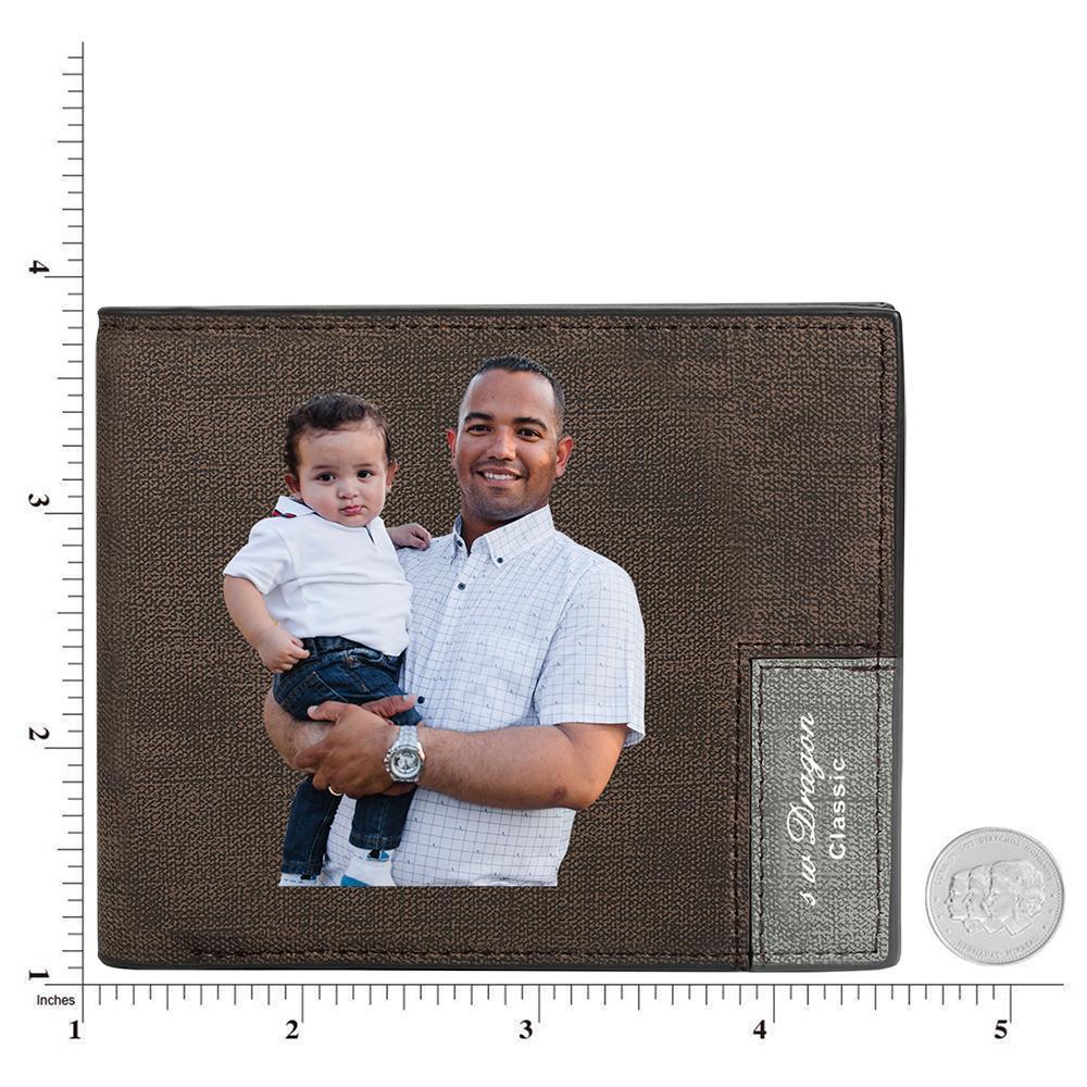 Short Custom Photo Wallet Brown Color Printing - MyPhotoSocks