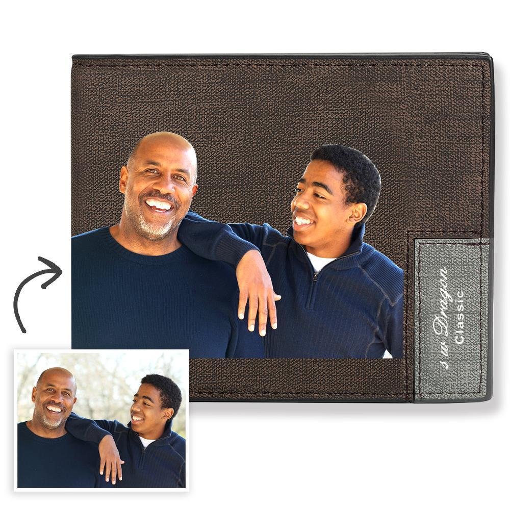 Short Custom Photo Wallet Brown Color Printing - MyPhotoSocks