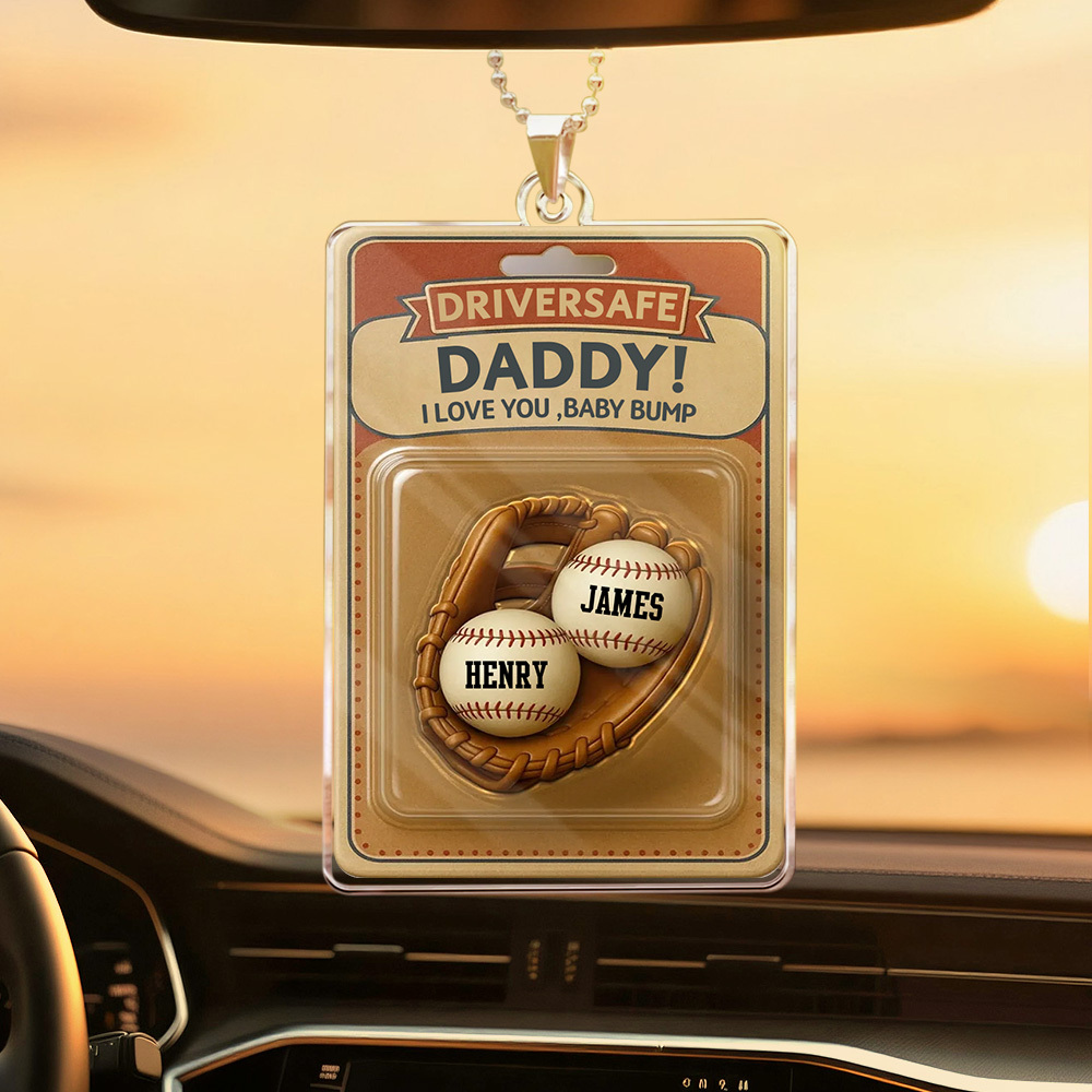 Father's Day Gift Custom Photo Rear View Drive Safe I Love You - Personalized Photo Rear View Mirror Accessory