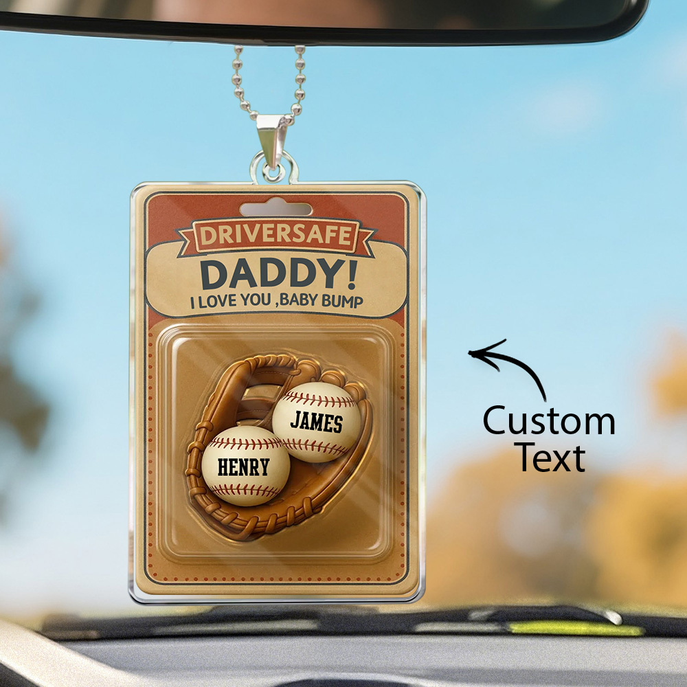 Father's Day Gift Custom Photo Rear View Drive Safe I Love You - Personalized Photo Rear View Mirror Accessory