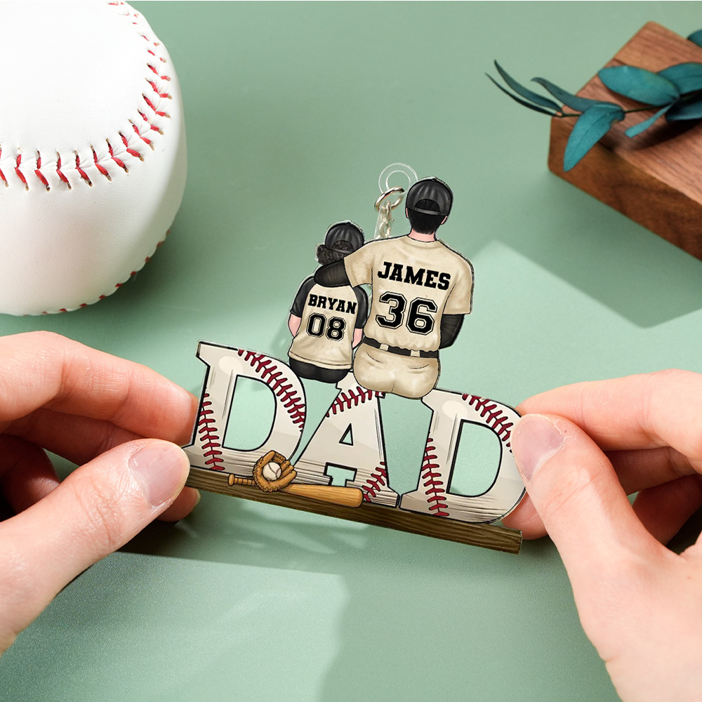 Personalized Line Art Flat Bar Keychain Upload Photo Dad Father's Day Gift