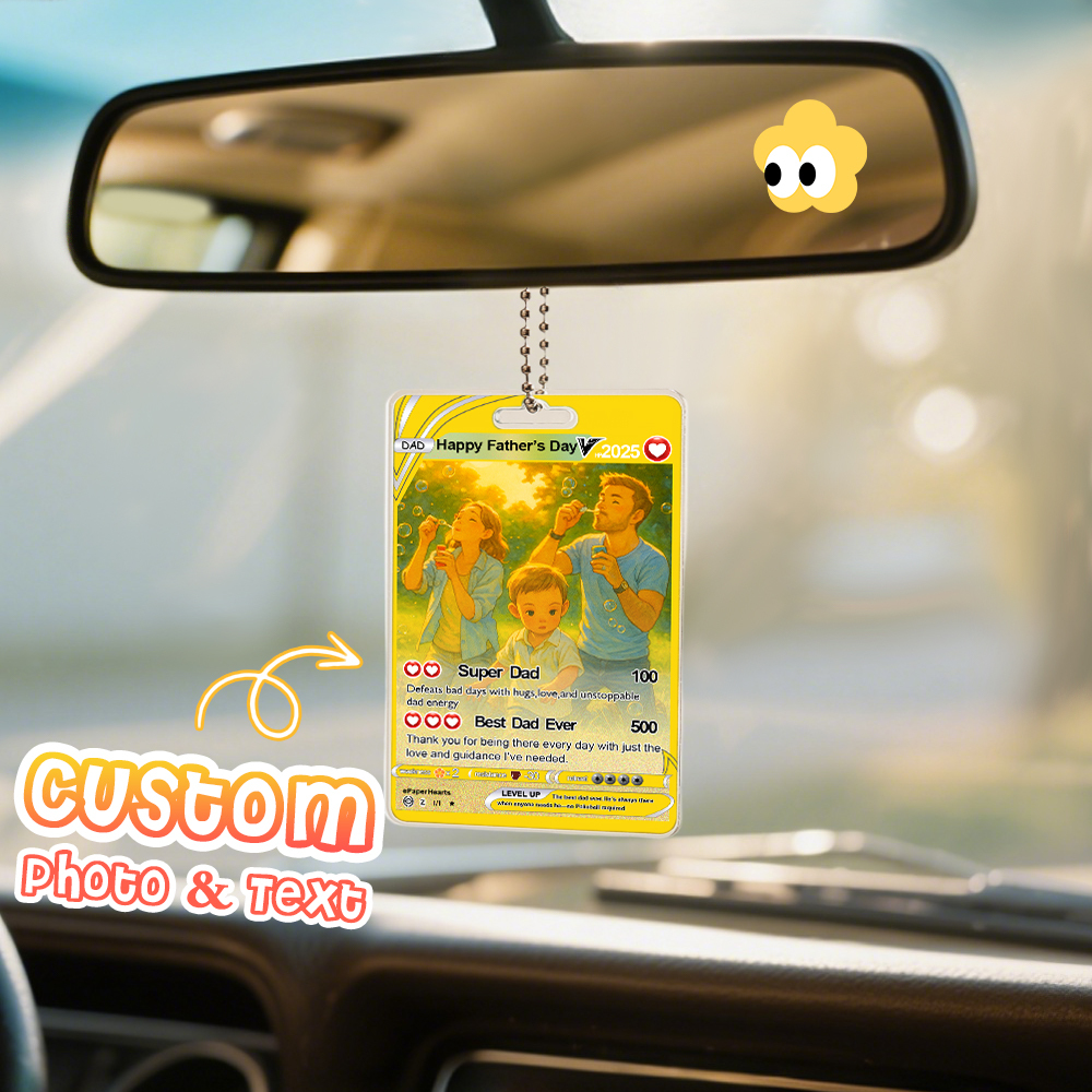 Custom Poke Car Ornament Pixel Style Photo Personalized Cartoon Photo Hanging Decoration for Car Rearview Mirror - MyPhotoSocks