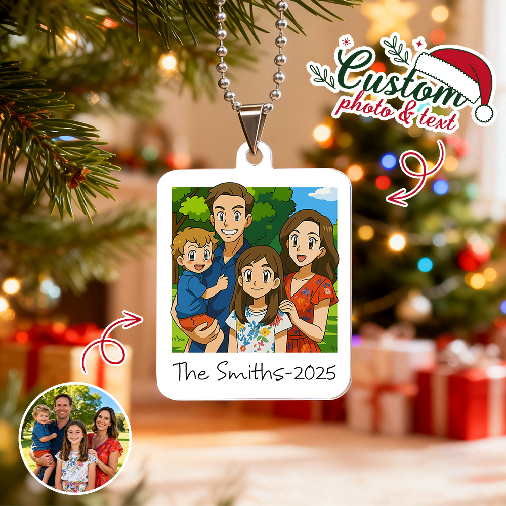 Custom Car Ornament Bag Chrams Acrylic Custom Shaped Gift For Dad, Grandpa Christmas Gifts