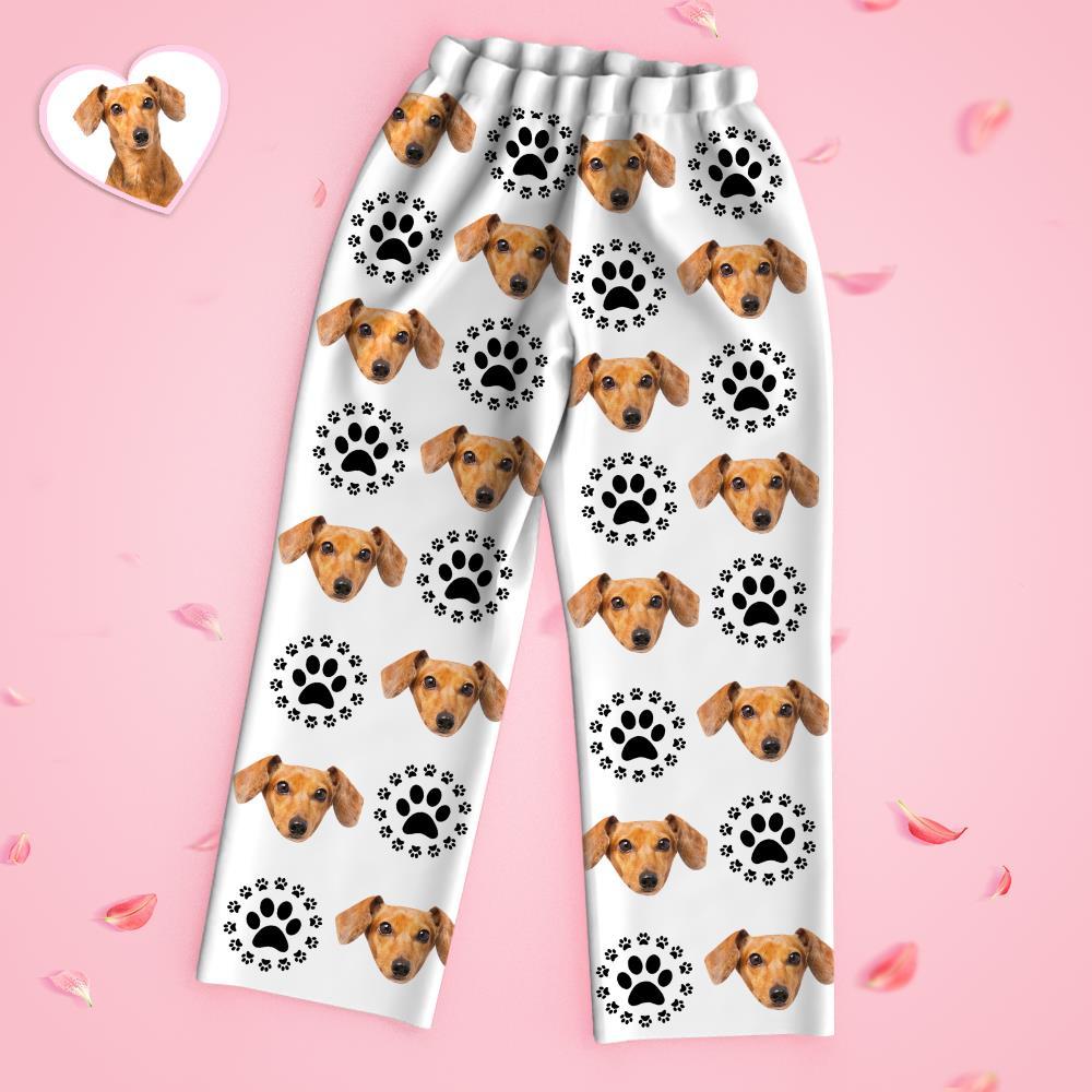 Custom Face Long Sleeve Pajamas Sleepwear Set - Dog Mom