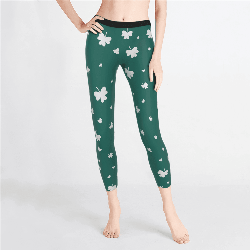 St. Patrick's Day Shamrock Leggings-MyPhotoSocks