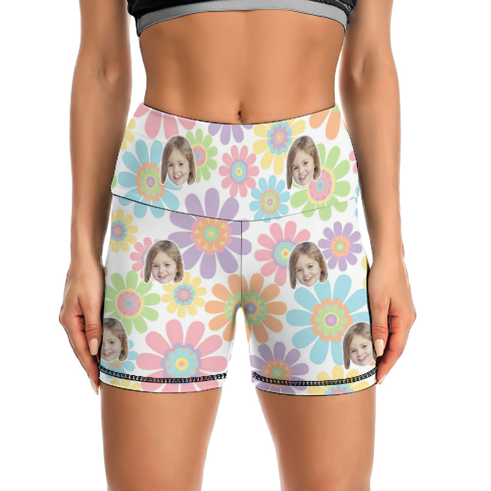 Custom Face Leggings and Tank Top Yoga Clothing Suit Mother's Day Gift - Colorful Flowers