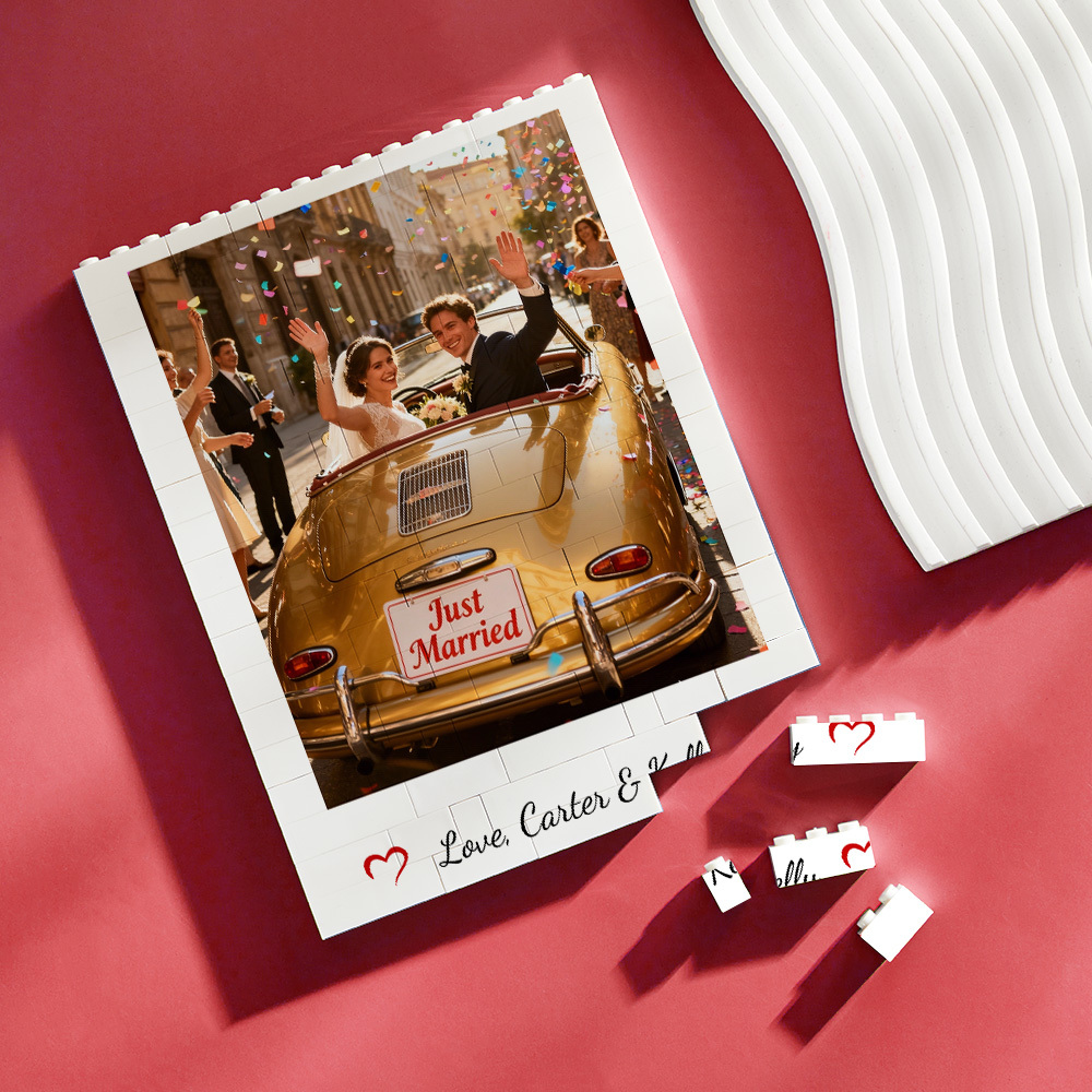 Personalized Photo & Text Building Block Puzzle Custom Couple Building Bricks with Names  Valentine’s Day Gift for Him or Her - MyPhotoSocks