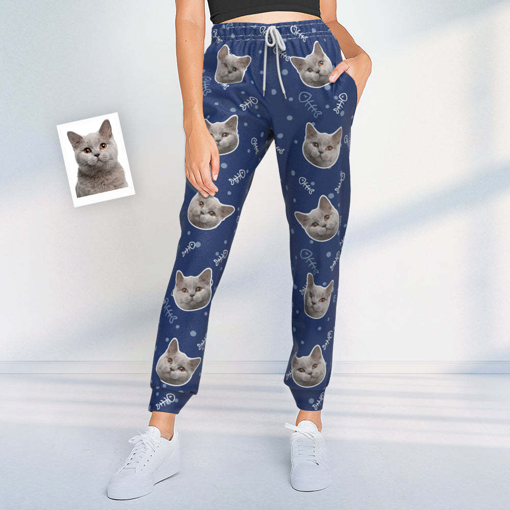 Custom Cat Face Sweatpants Unisex Joggers Gift For Pet Lovers