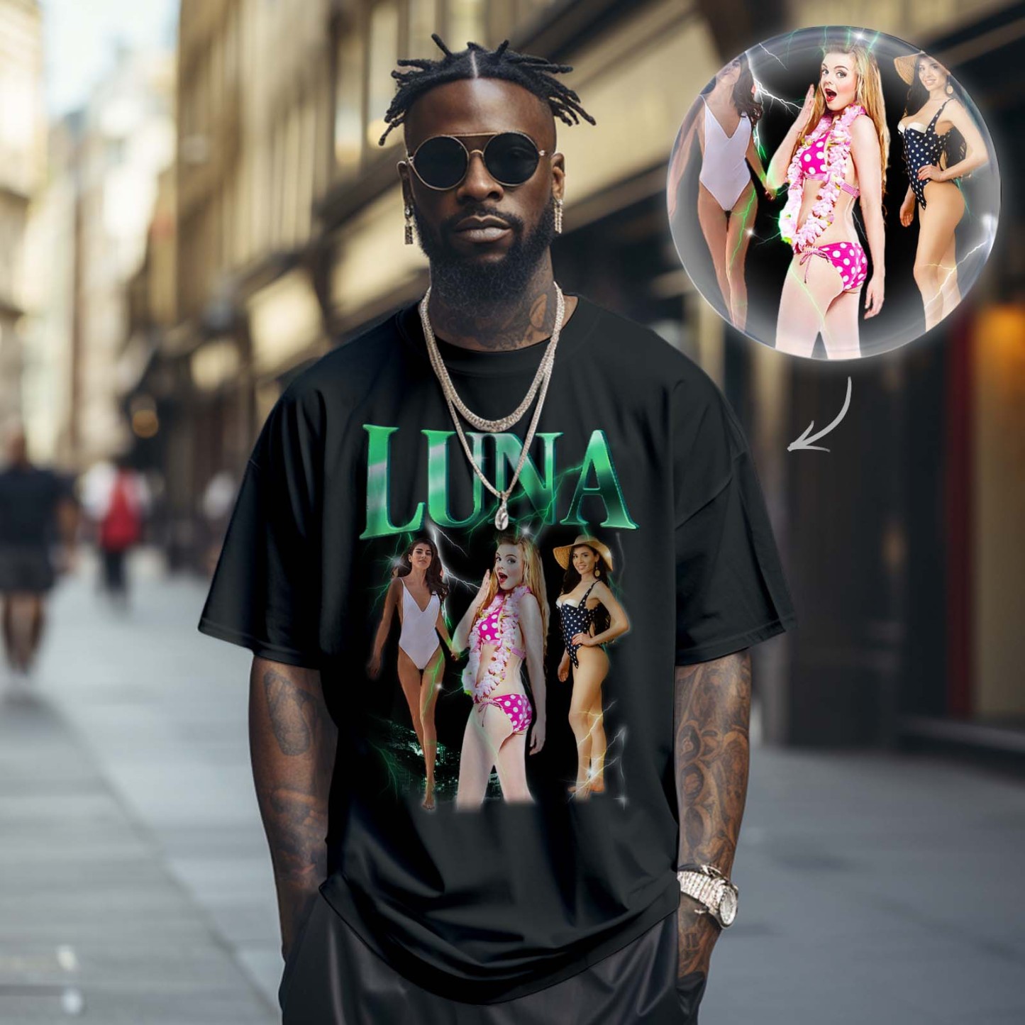 Custom Vintage Photo Tee – Personalized Name Shirt, Unique Christmas Gift for Dog Lovers Family or Friends