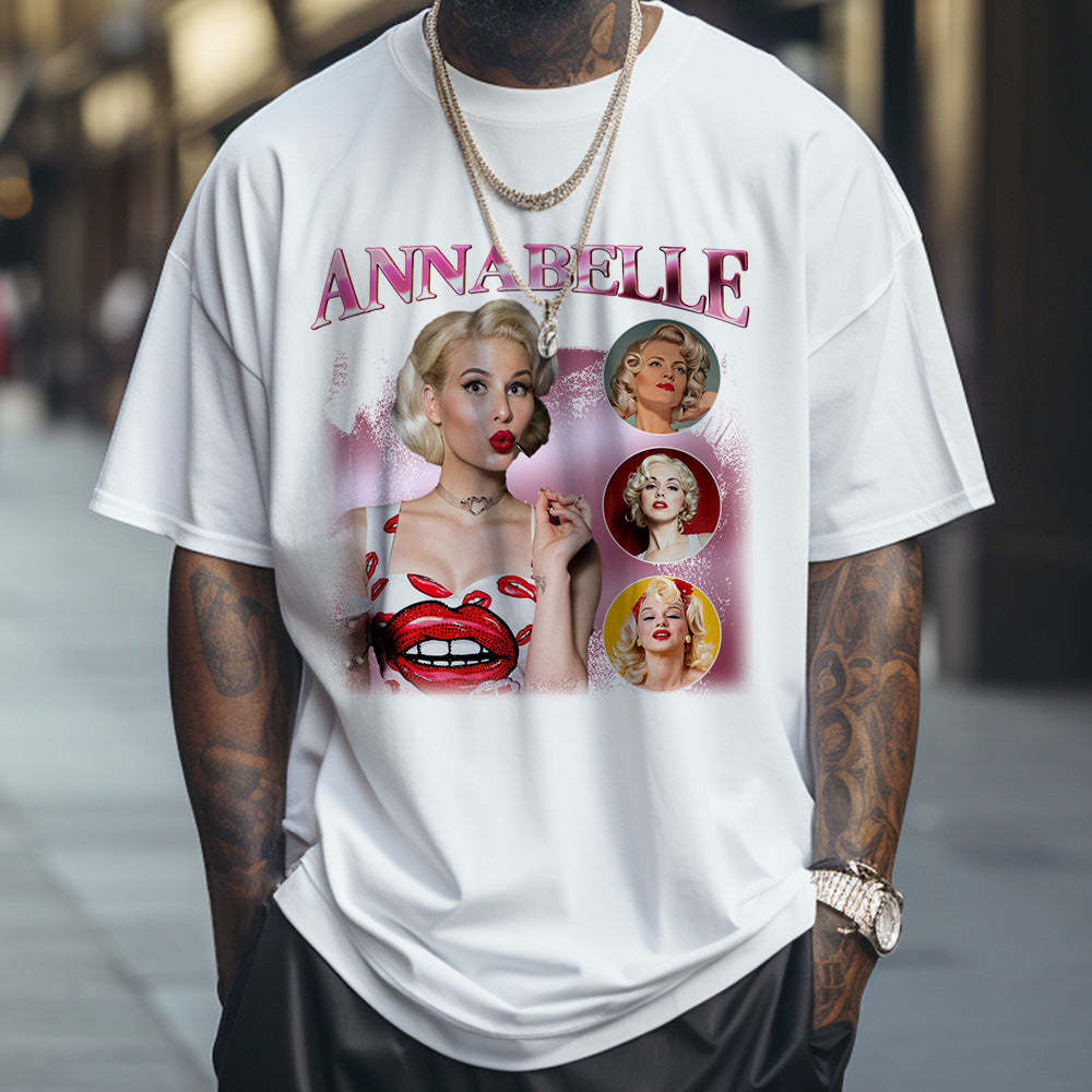 Custom Photo and Name Bootleg Rap Tee Personalized Vintage T-shirt - MyPhotoSocks