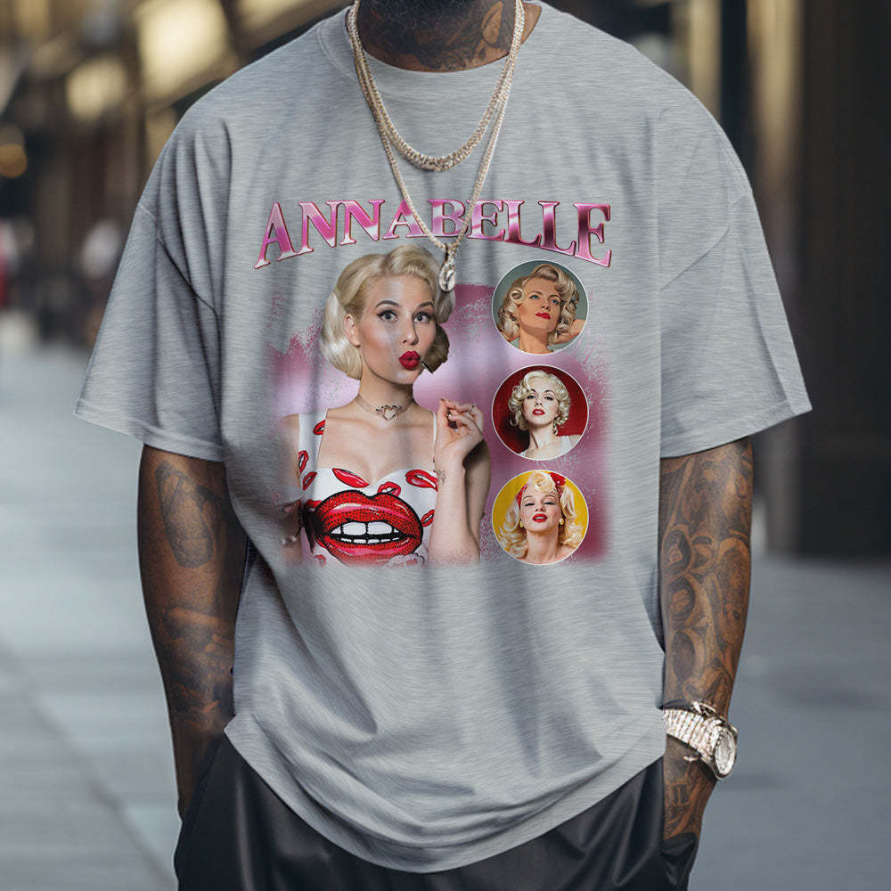 Custom Photo and Name Bootleg Rap Tee Personalized Vintage T-shirt - MyPhotoSocks
