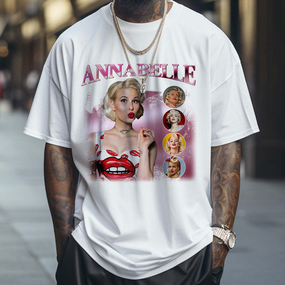 Custom Photo and Name Bootleg Rap Tee Personalized Vintage T-shirt - MyPhotoSocks
