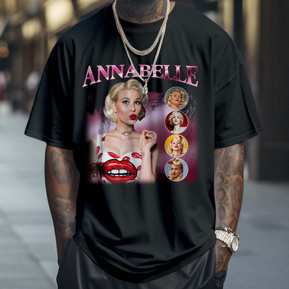 Custom Photo and Name Bootleg Rap Tee Personalized Vintage T-shirt - MyPhotoSocks