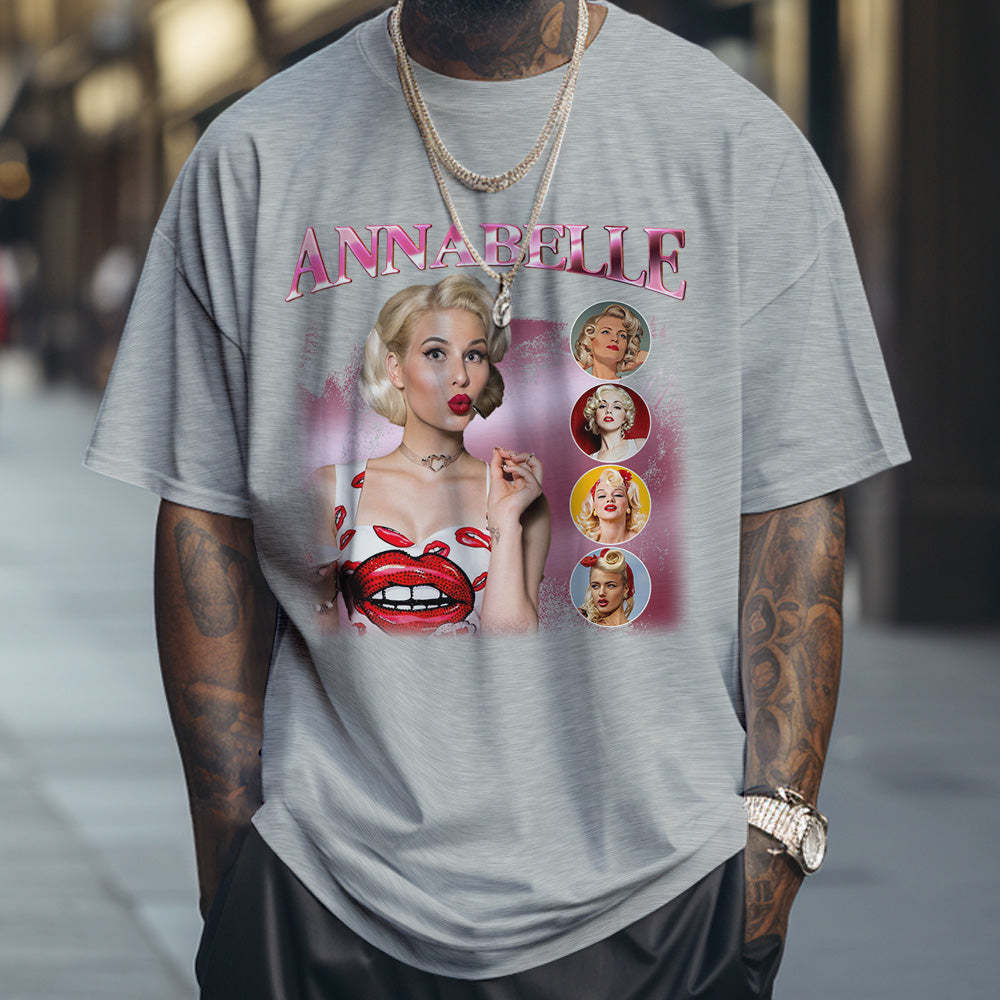 Custom Photo and Name Bootleg Rap Tee Personalized Vintage T-shirt - MyPhotoSocks