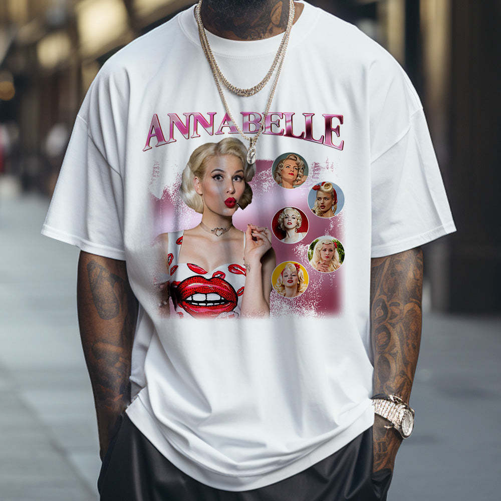 Custom Photo and Name Bootleg Rap Tee Personalized Vintage T-shirt - MyPhotoSocks