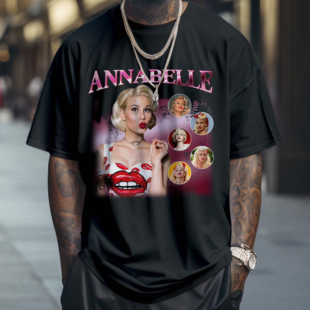 Custom Photo and Name Bootleg Rap Tee Personalized Vintage T-shirt - MyPhotoSocks