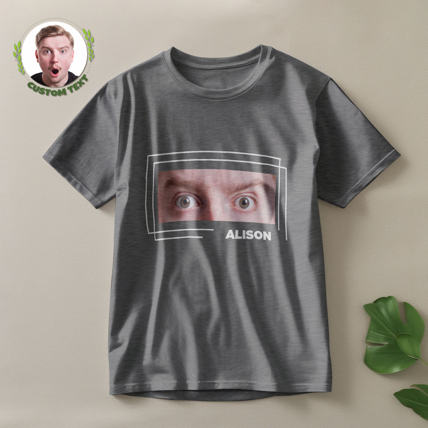 Custom Eyes And Name T-shirt Funny Big Eyes Shirt Gift For Couple - MyPhotoSocks