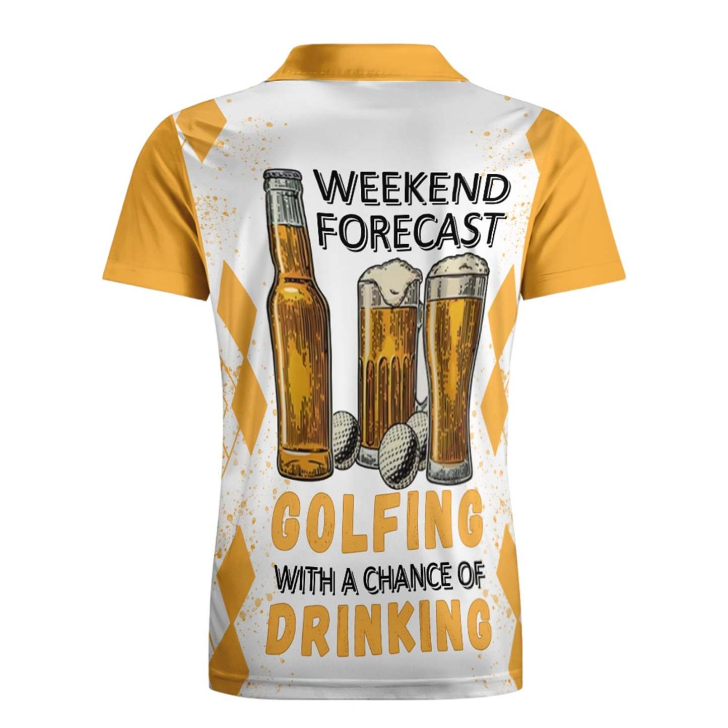 Custom Face Polo Shirt For Men Weekend Forecast Beer And Golf Polo Shirt For Beer Lovers - MyPhotoSocks
