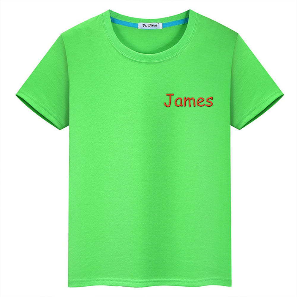 Personalized T-Shirt with Embroidered Name Gift for Kids - MyPhotoSocks