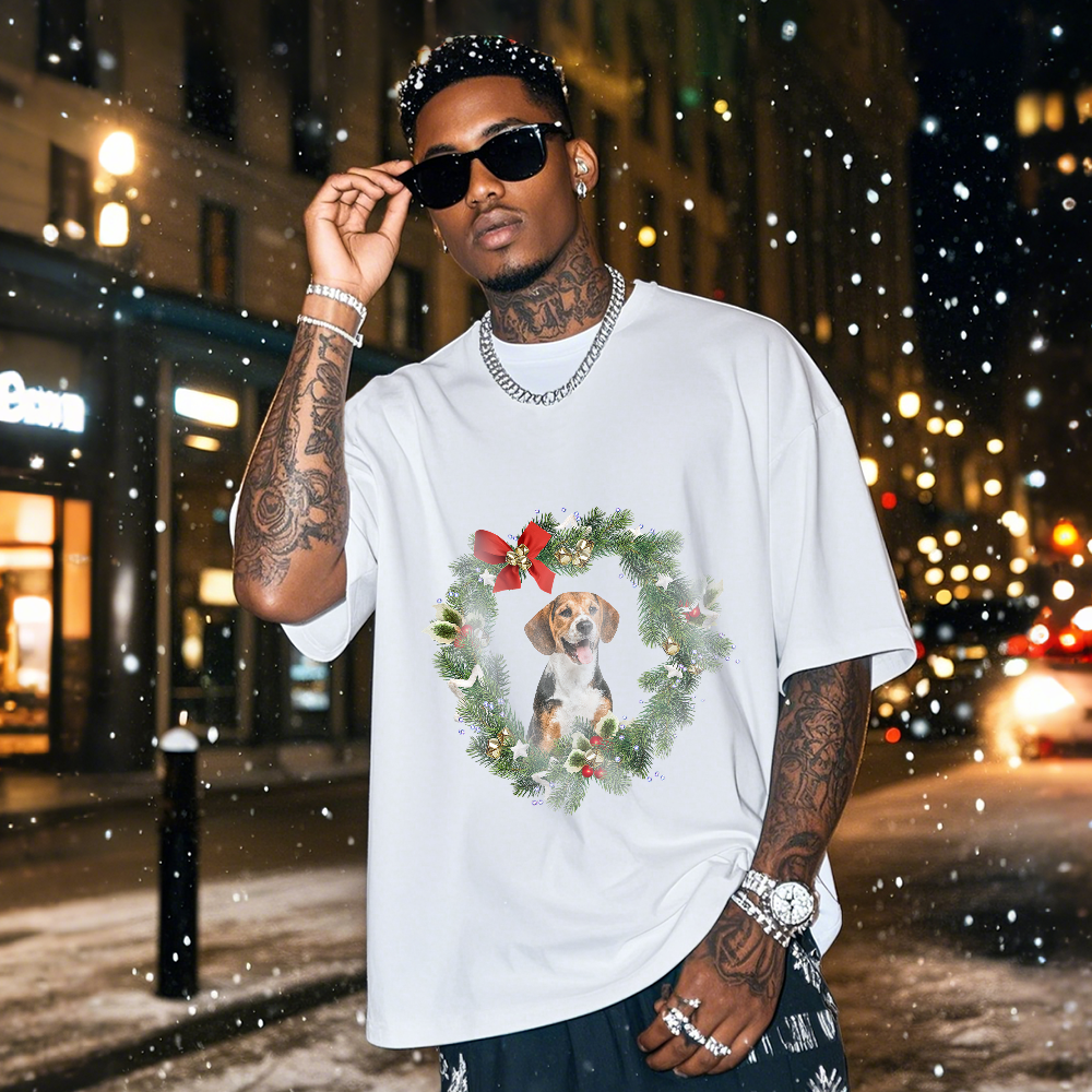 Personalized Photo Vintage T-shirts Christmas Theme T-shirt Lantern Vintage T-Shirt - MyPhotoSocks