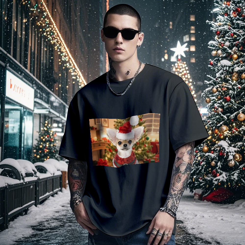 Personalized Photo Vintage T-shirts Christmas Theme T-shirt Lantern Vintage T-Shirt - MyPhotoSocks