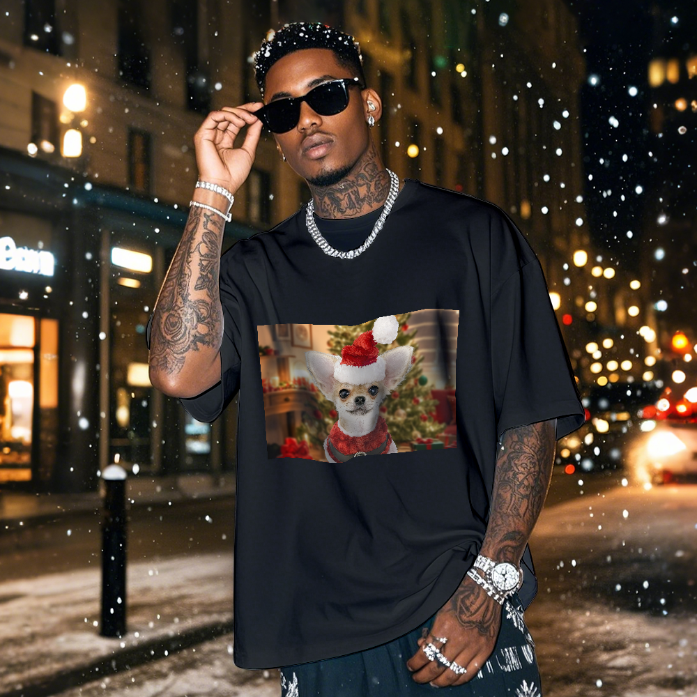 Personalized Photo Vintage T-shirts Christmas Theme T-shirt Lantern Vintage T-Shirt - MyPhotoSocks