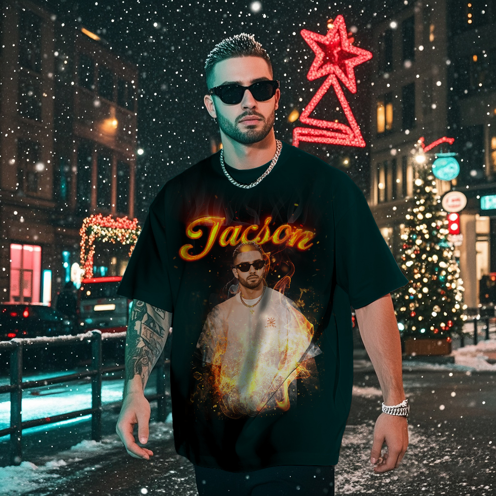 Personalized Photo Vintage Tee Retro Fashion T-shirts Custom Photo Christmas Gifts - MyPhotoSocks