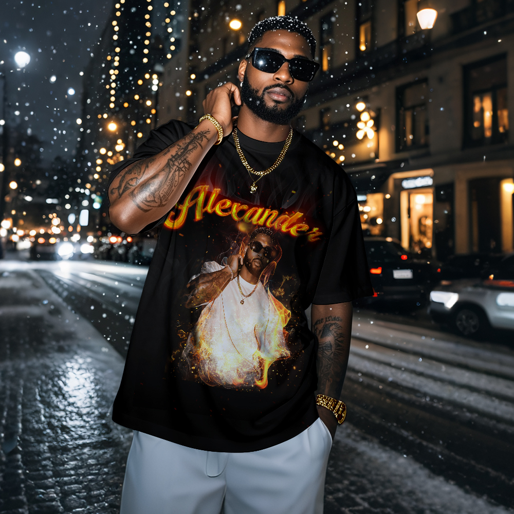 Personalized Photo Vintage Tee Retro Fashion T-shirts Custom Photo Christmas Gifts - MyPhotoSocks