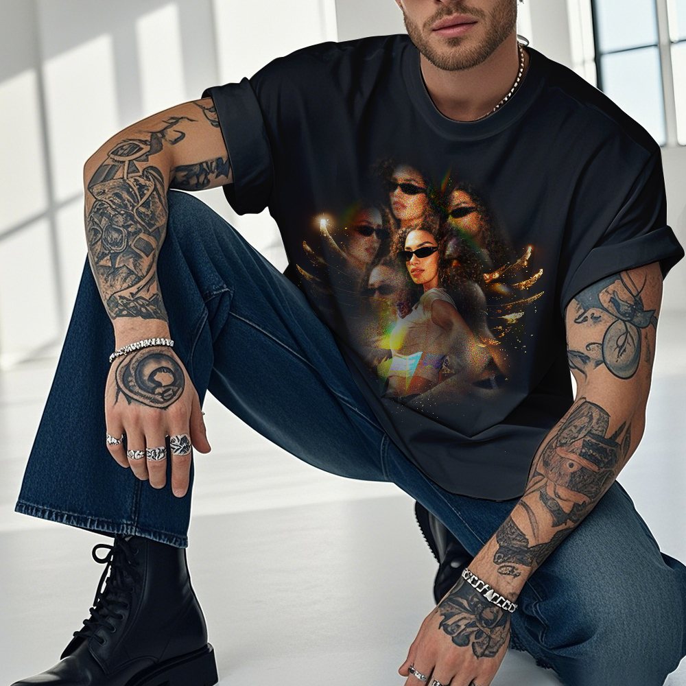 Personalized Photo Vintage Tee Retro Fashion T-shirts Custom Photo Christmas Gifts - MyPhotoSocks