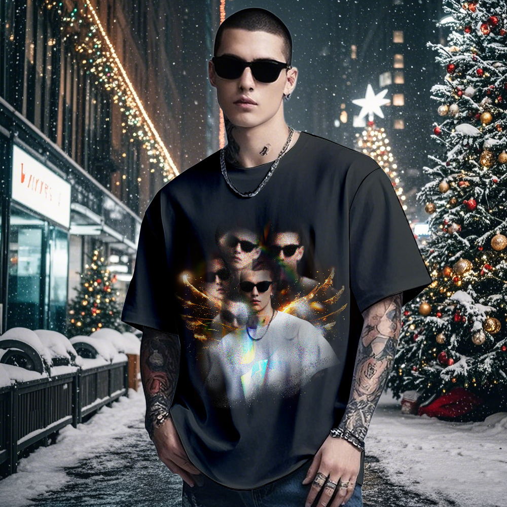 Personalized Photo Vintage Tee Retro Fashion T-shirts Custom Photo Christmas Gifts - MyPhotoSocks