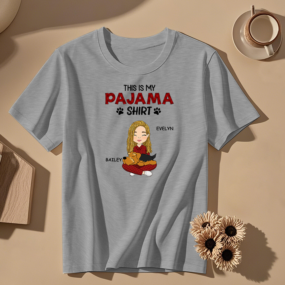 Custom Name Cartoon Sleeping Pet T-shirt Personalized Unisex T-Shirt Mothers Day Gift T-Shirt - MyPhotoSocks