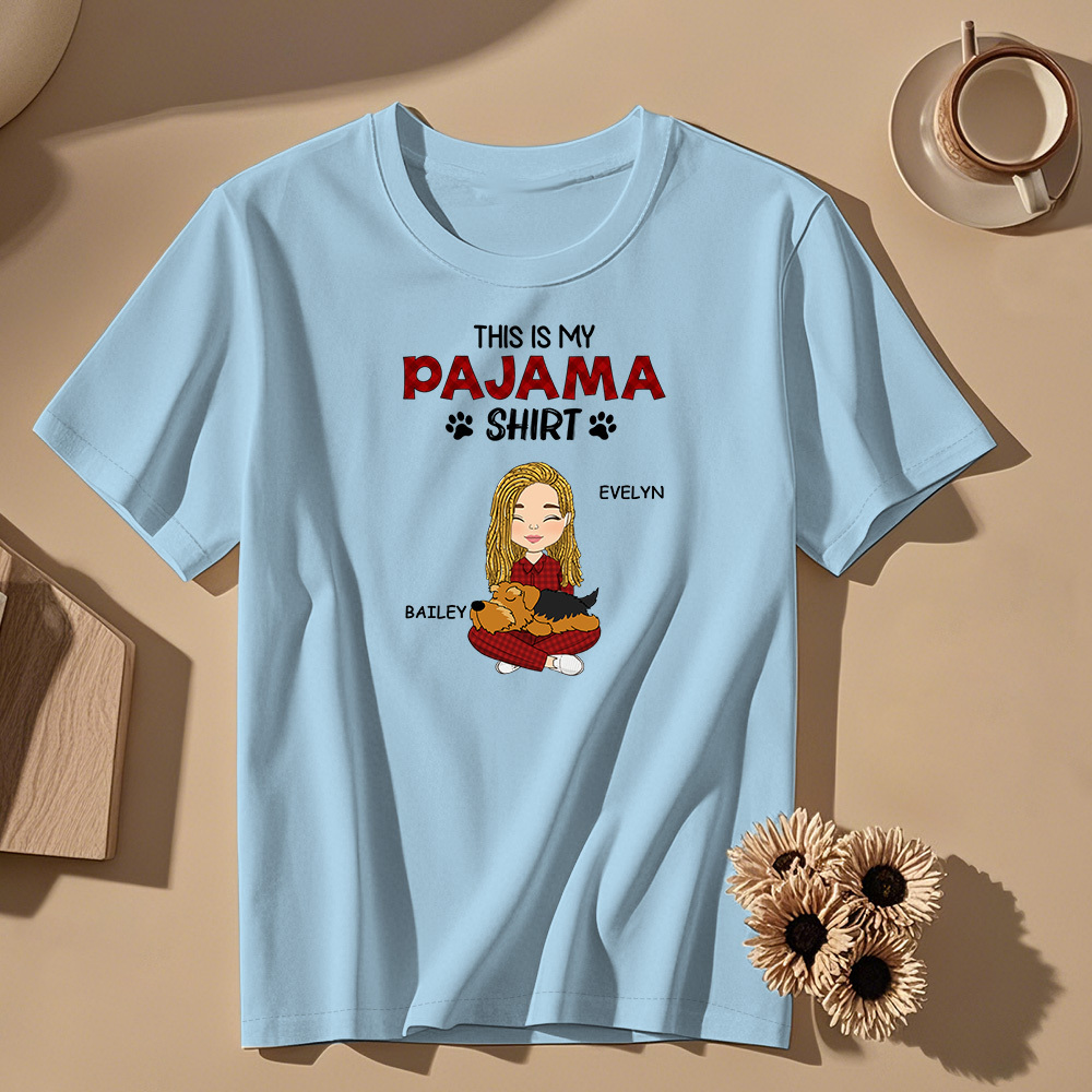 Custom Name Cartoon Sleeping Pet T-shirt Personalized Unisex T-Shirt Mothers Day Gift T-Shirt - MyPhotoSocks
