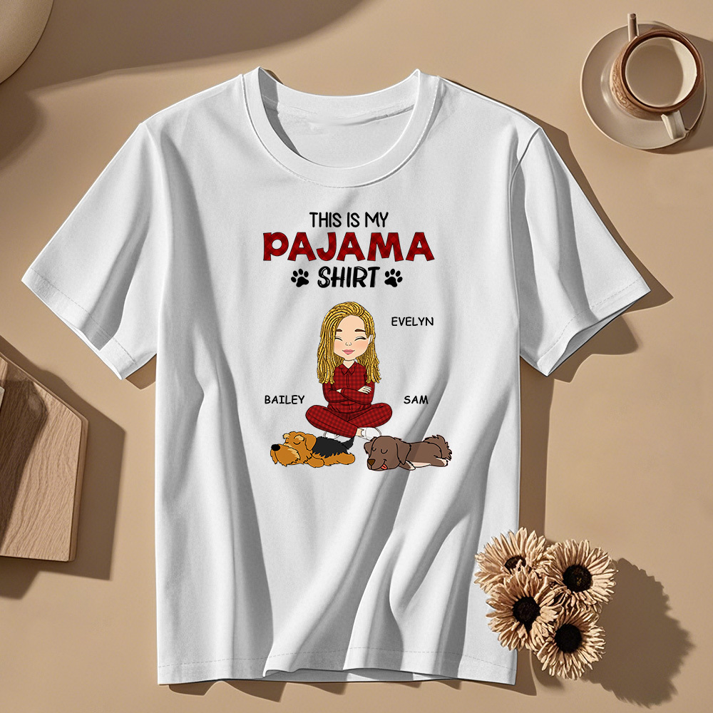 Custom Name Cartoon Sleeping Pet T-shirt Personalized Unisex T-Shirt Mothers Day Gift T-Shirt - MyPhotoSocks