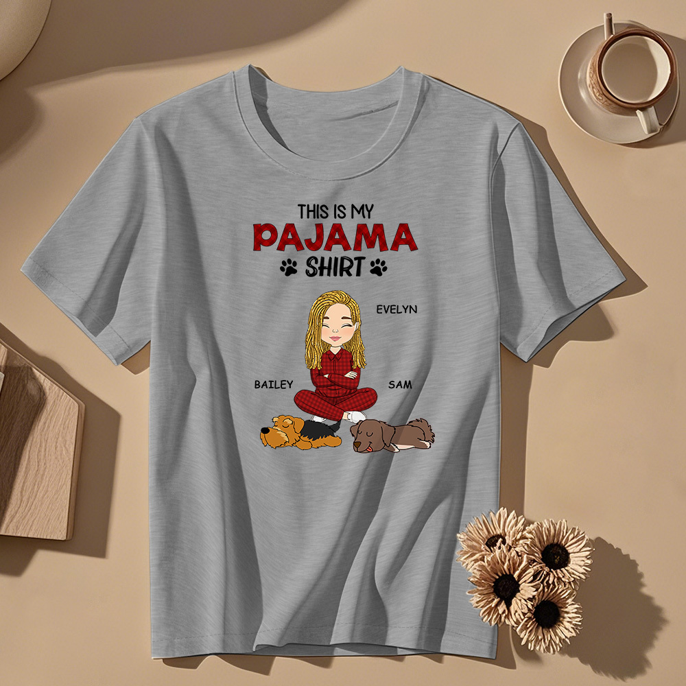 Custom Name Cartoon Sleeping Pet T-shirt Personalized Unisex T-Shirt Mothers Day Gift T-Shirt - MyPhotoSocks