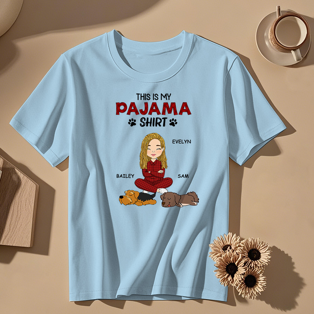 Custom Name Cartoon Sleeping Pet T-shirt Personalized Unisex T-Shirt Mothers Day Gift T-Shirt - MyPhotoSocks