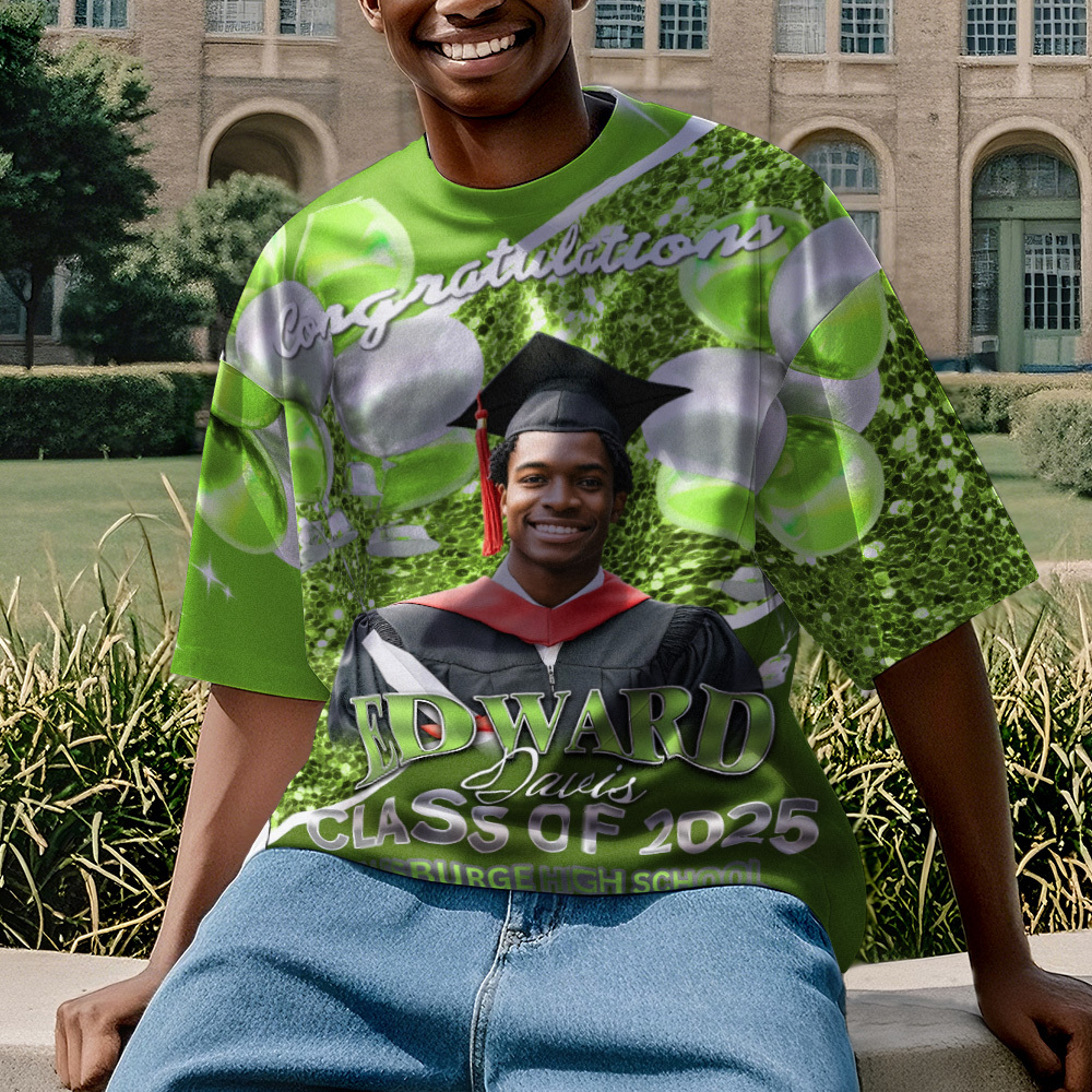 Personalized Photo 3D Graduation T-Shirt with Name & Year Gift - MyFaceBoxer