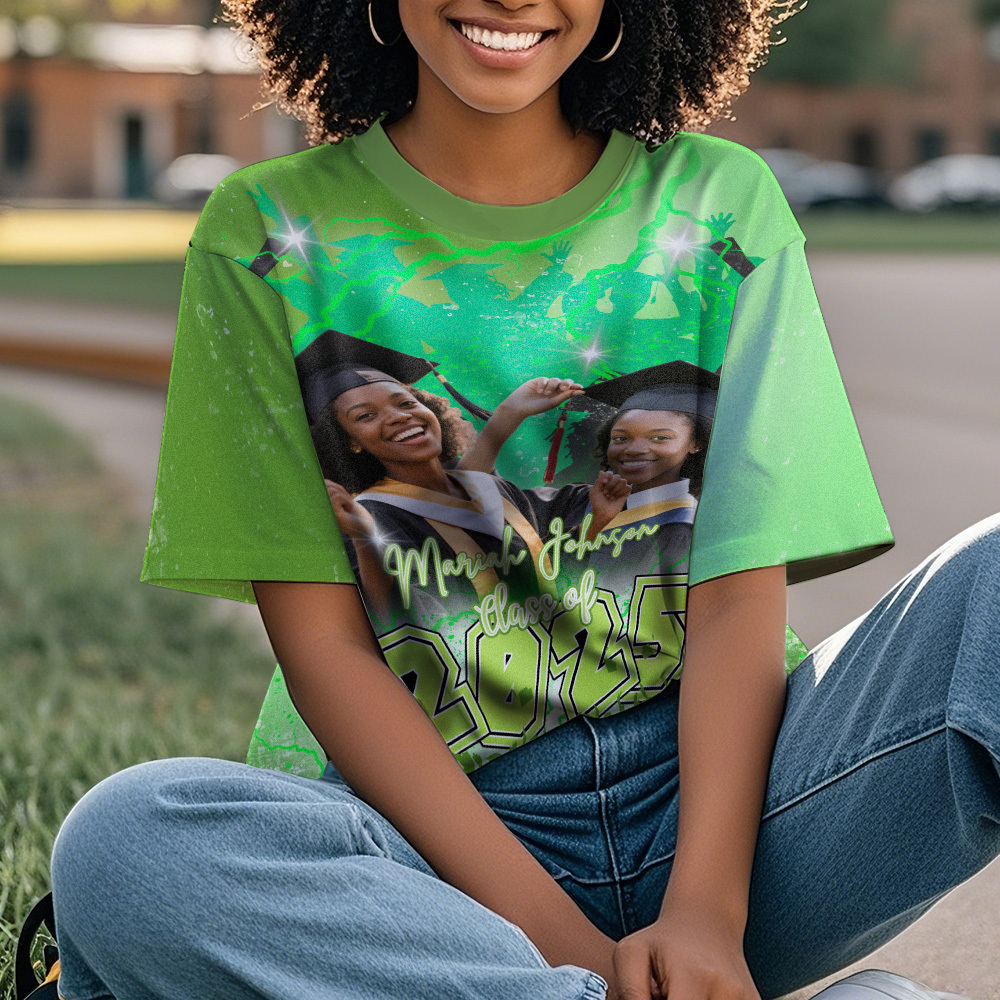 Custom 3D Graduation Shirt Personalized with Name & Year Gift for Her