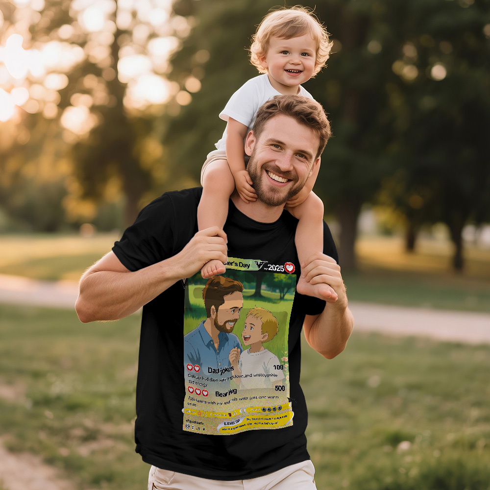 Custom Fathers Day Photo Vintage T-shirts Face T Shirt Personalized Gift for Dad