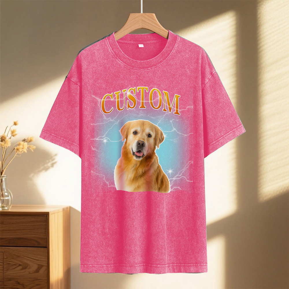 Custom Comfort Colors Vintage Bootleg Pet Shirt Pet Photo Name Custom Dog Portrait Personalized Shirt Custom T Shirts Cat Shirt 90's Tee - MyPhotoSocks