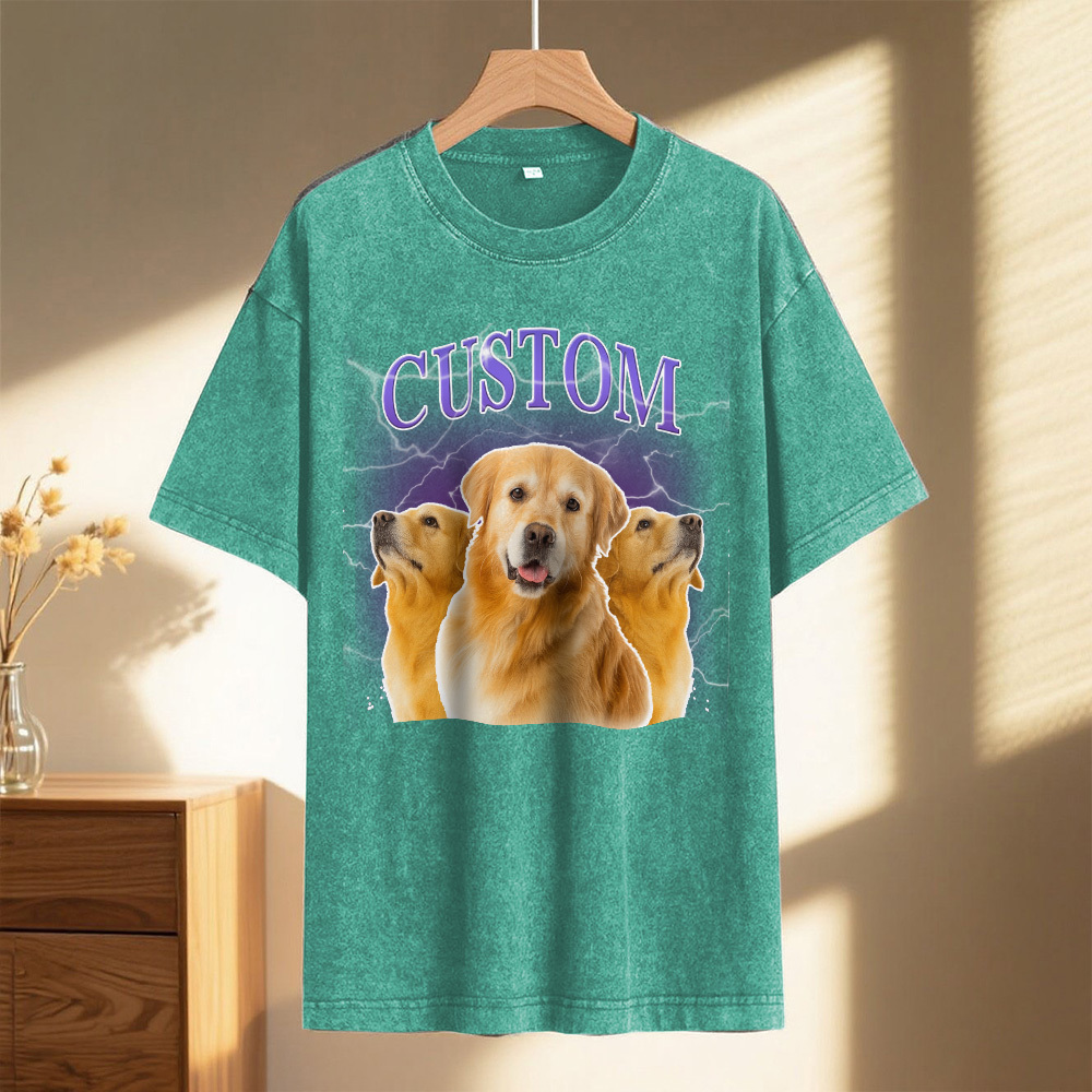 Custom Comfort Colors Vintage Bootleg Pet Shirt Pet Photo Name Custom Dog Portrait Personalized Shirt Custom T Shirts Cat Shirt 90's Tee - MyPhotoSocks