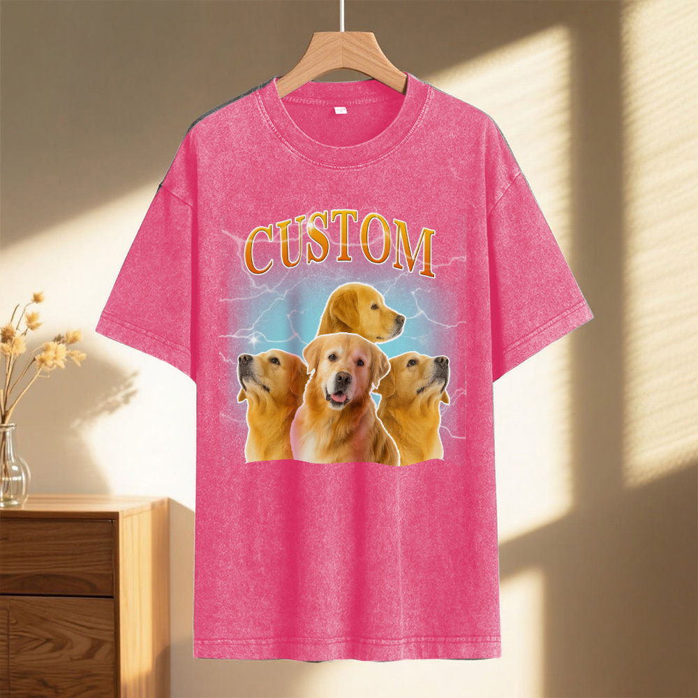 Custom Comfort Colors Vintage Bootleg Pet Shirt Pet Photo Name Custom Dog Portrait Personalized Shirt Custom T Shirts Cat Shirt 90's Tee - MyPhotoSocks