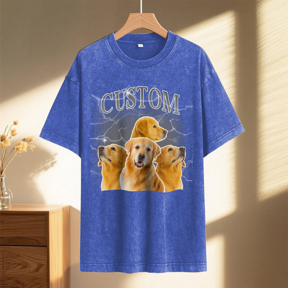 Custom Comfort Colors Vintage Bootleg Pet Shirt Pet Photo Name Custom Dog Portrait Personalized Shirt Custom T Shirts Cat Shirt 90's Tee - MyPhotoSocks