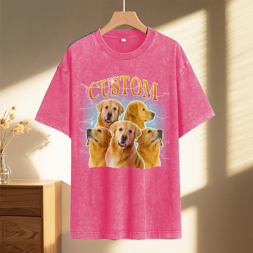 Custom Comfort Colors Vintage Bootleg Pet Shirt Pet Photo Name Custom Dog Portrait Personalized Shirt Custom T Shirts Cat Shirt 90's Tee - MyPhotoSocks