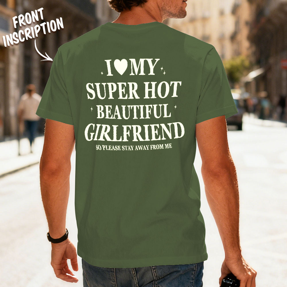 Custom Vintage Bootleg Shirt Cotton Name Personalized Shirt Custom T Shirts 90's Tee I Love My Girlfriend - MyPhotoSocks