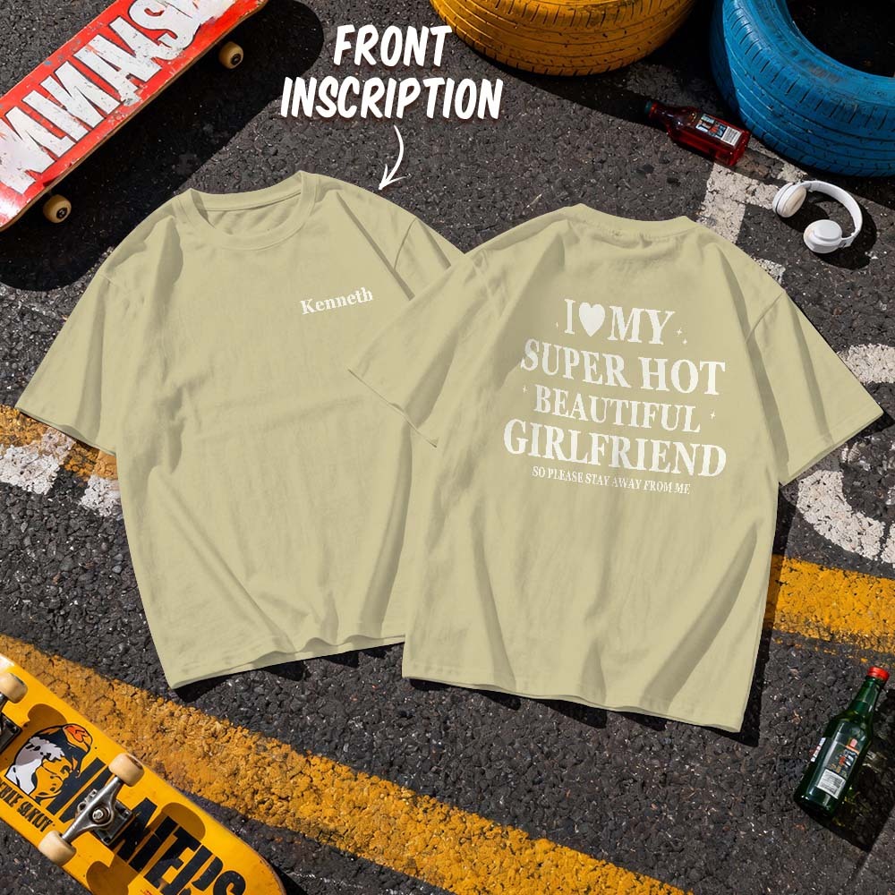 Custom Vintage Bootleg Shirt Cotton Name Personalized Shirt Custom T Shirts 90's Tee I Love My Girlfriend - MyPhotoSocks